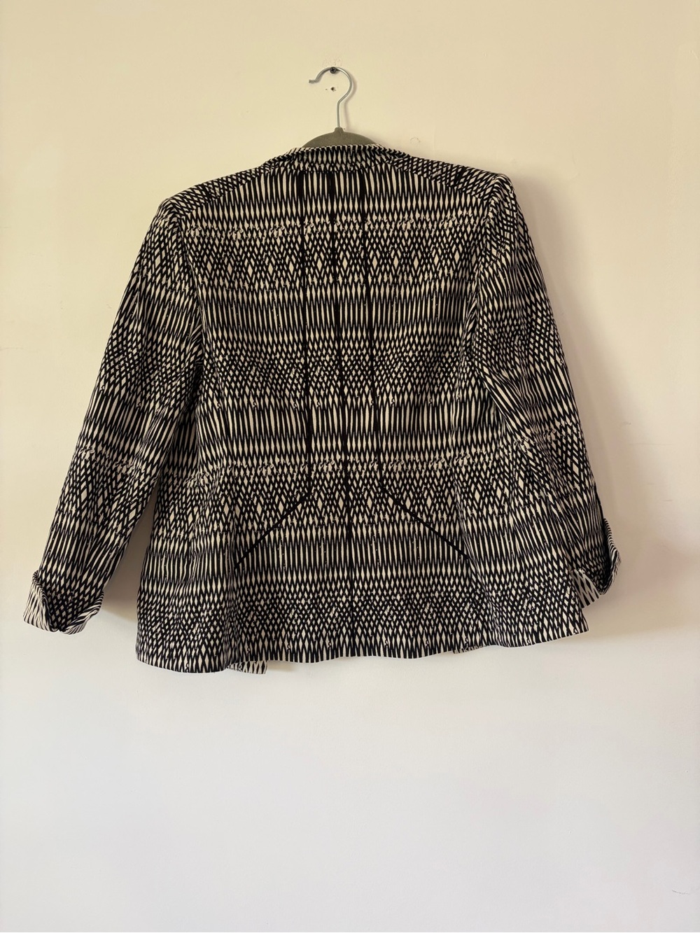 Lafayette 148 Blazer coat geometric business snap button size 4 preppy - Picture 6 of 8